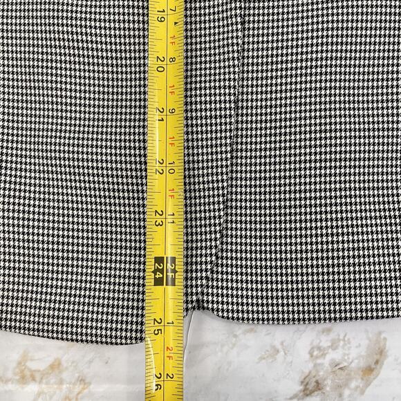 Talbots Women's 12 Single Button Stretch Blazer Jacket Black White Houndstooth - Picture 12 of 16
